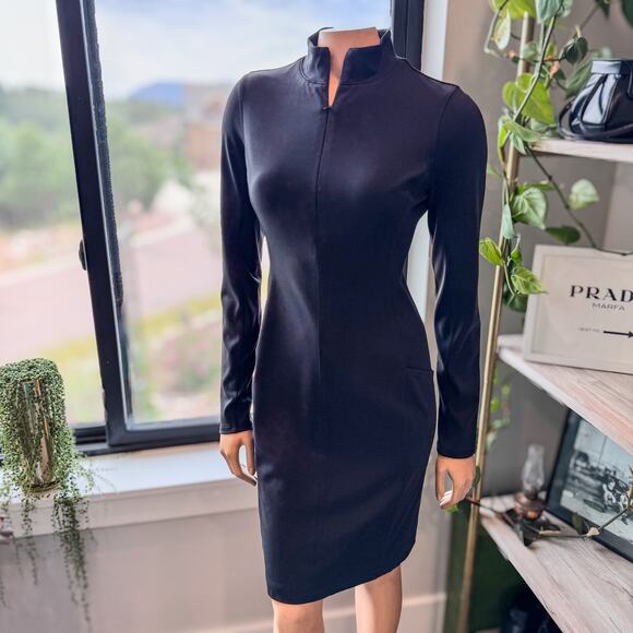 Athleta Black Delancey Skyline Dress-Pockets-UPF 50-Women’s Small-Sculptek Knit - Picture 3 of 11